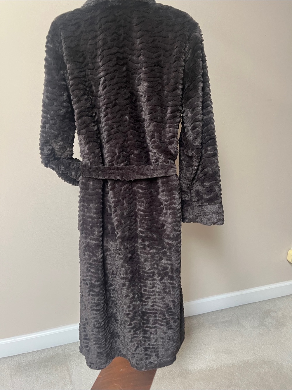 Soma Plush Long Robe in Chocolate Brown - Cozy Belted Fleece S/M
